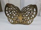 Vtg Mcm Crowning Touch Handcrafted Brass Butterfly Napkin letter Holder