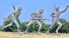 1963 Lot Of 3 Louis Marx 6  Series Ww2 German Infantry Soldiers Vgc