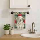 White Great Pyrenees Christmas Poinsettas Kitchen Towel Wdk8658ktwl
