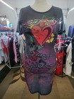 Ed Hardy Nwt Pink Skull One Piece Swimsuit   Mesh Cover Up Bundle 2x 3x Y2k