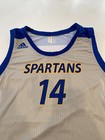 Game Worn Used Adidas San Jose State Spartans Sjsu Basketball Jersey 2xl 6  14