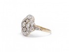 Vintage Cluster Floral Lab Created Diamond Cocktail Engagement 14k Gold Fn Rings