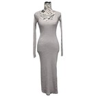 Freshmen 1996 Ribbed Knit Maxi Sweater Dress Women   s Long Sleeve Bodycon Xs