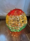 Vintage Mcm Spun Lucite Spaghetti Lamp Light Fixture Red Green Yellow Sphere