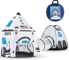 Joyin White Rocket Ship Play Tent Tunnel Kids Indoor Outdoor Spaceship