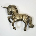 Solid Brass Unicorn Figurine Figure Statuette Statue Rearing Upright