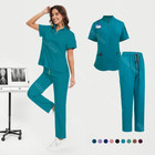 Niaahinn Unisex Medical Scrub Set Hospital Nursing Uniform- Zip-top Cargo Pant