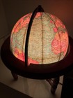 1950   s Cram   s No 105 Hm  Terrestrial Atlas Light World Globe Lamp Wood 10 5    Vtg