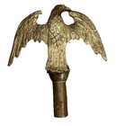 Vtg Solid Brass Eagle Finial Flag Pole Topper Patriotic Spread Wing 6 5    Heavy
