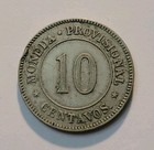 1879  Peru 10 Centavos World  Coin