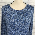 Croft   Barrow Classic Tee Size L Long Sleeve Top Shirt Blue Floral 100  Cotton
