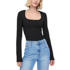 Nwt Gap Long Sleeve Scoop Neck Fitted Plain T-shirt Black Women s Size Xs