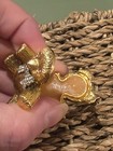 Vtg  Max Factor Gold Bear Solid Perfume Compact