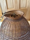 Vintage Wicker Swag Hanging Lamp Basket Boho Brown Plug In Works L  k