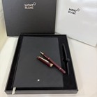 Luxury Writing Gift Set Montblanc Blue Notebook   Silver Rollerball Pen Gift