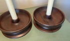 Vintage Mcm Wooden Candle Holders Potentially Mahogany Set Of 2