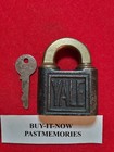 Old Stock  double Yale  Iron Push Key Padlock  Old Antique Vintage Lock Lot  17