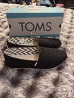 Toms Womens Size 8 Alpargata Slip-on Cotton Canvas Shoe Black 