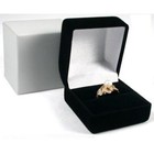 12 Black Flocked Ring Gift Boxes Jewelry Displays