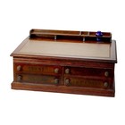 Antique J   P Coats Oak Four-drawer Lift-top Spool Cabinet Signed C1890