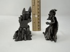 Vintage 3    Mystic Gifts Pewter Castle And Wizard Set 2 Fantasy Figurines  heavy 