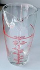 Vintage Glass Cocktail Measuring Mixing Pitcher W recipes Pinched Spout Barware