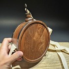 Antique Style Decorative Civil Or Rev War Wood Drum Canteen