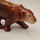 Vtg Brown Bear Ceramic Planter 7 5  X 3-3 5 