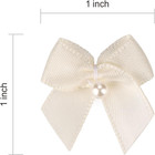 60pcs Mini Satin Ribbon Bows With Pearl Ribbon Flowers Appliques Diy Craft For S