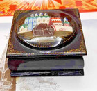 Vintage Antique Ussr Russian Hand Painted Black Lacquer Box Signed