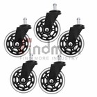 Set Of 5 Office Chair Caster Rubber Swivel Wheels Replacement Heavy Duty 3 Inch