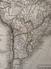 1844 South America Original Map  Hand Antique Colored Copperplate Engraving