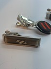 Vintage Tie Bar Collection In Silver Tone Metal Interesting Lucite Inlay Decor