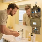 Sunrising Tactical Toiletry Bag For Men  Hanging Travel Dopp Kit - Khaki