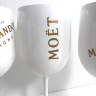 Four Moet   Chandon Champagne White Ice Imperial Glasses Acrylic Plastic 16 Oz