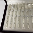 Vintage Korean Ag800 Silver Dessert Spoon Fork 12 Piece Set Blue Enamel 80  252g