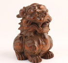 M Lovely Chinese Boxwood Hand Carved Kirin Figure Statue Netsuke Collectable Art