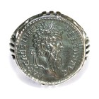 Men Sterling Silver Ring Signet Roman Ancient Coin Caesar Rome Petrinax Emperor