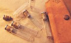 Antique Apothecary Dr  s Medicine Leather Case Glass Vials Drug Bottles Silver 