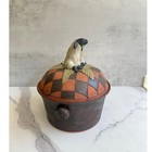 Large Terra Cotta Checked Sheep Casserole Sandra Mckenzie Schmitt Retired