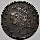 1835 Classic Head Half Cent - Corrosion - Rotated Die - 1 2c Copper Coin