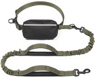 Hands Free Dog Leash With Zipper Pouch  Dual Padded Large Military Green