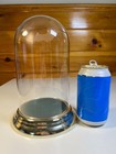 Vintage Glass Dome Display Curio Taxidermy Specimen Case Curio Gold Metal Base