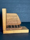 Vintage Hand Carved Wooden Hut Bookend Figurine Single Wood Folk Art Piece 6x6