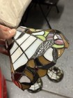 4x Vintage Tiffany Style Stained Glass Heart Motif Lamp Shade 8  Diameter