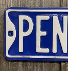 Vintage Penn State Ave Blue Embossed Transportation Street Road Sign New England
