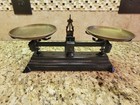 Vintage Cast Iron 6 Kilogram Balance Scale With Brass Pans