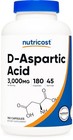 Nutricost D-aspartic Acid  daa  Capsules 3000mg Per Serving  180 Exp 09 08 26
