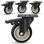 4 Inch Caster Wheels  Set Of 4 Heavy Duty  Large Industrial Plate Casters Wit   