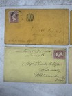 Lot Of 4 Antique Us Civil War Covers 1863   1869  3   Stamps  Oh Va Vt Postmarked